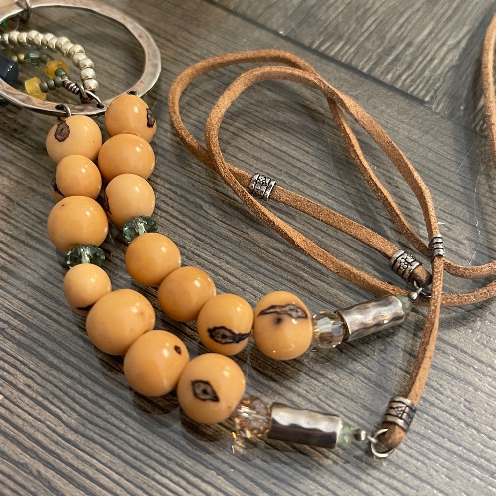 Silpada Tropical Palms N3306 Suede Adjustable Necklace - Picture 6 of 16